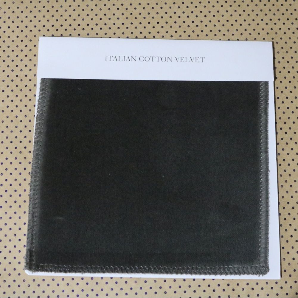 Restoration Hardware Fabric Swatch - Italian Cotton Velvet - Charcoal
